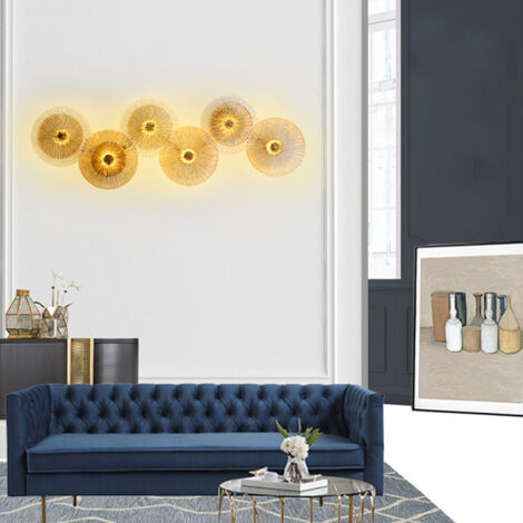 Applique murale décorative simple et créative pour salon, décoration d'intérieur moderne, 6 têtes, lumière chaude
