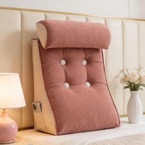 Coussin de soutien cervical pour dossier, soutien lombaire, coussin décoratif pour canapé, oreiller de dossier ergonomique pour lit, rose