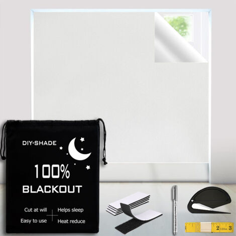 Rideaux occultants, découpables, avec velcro, sans perforation, 100 % occultants, adaptés aux chambres de bébé, 1,45 x 4 m, blancs.