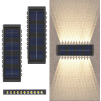 Solar Fence Light, Solar Garden Decorative Light, IP65 Waterproof, For Deck, Stairs, Patio, Railing, Yard (Warm Light - 2 Pcs Pack)