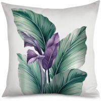 Housse de coussin, Coussin décoratif feuilles de calathea, motif naturel