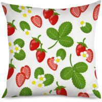 Housse de Coussin Fraise Motif Mignon Déco Maison