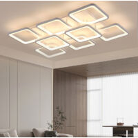 Plafoniera LED quadrata, plafoniera di design, quadrata 8 LED, senza sfarfallio, 220V, 120W, adatta per soggiorni e cucine (luce calda).