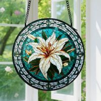 Capteur de Soleil en Vitrail Décoration Spirituelle pour Maison 15cm