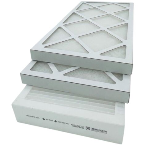 Aerofilter - Lot 3 Filtres VMC Double Flux G4/M5 Polyester - Compatible Unelvent Ideo 325 Ecowatt & Initia 225 - 400x202x24mm & 400x187x48mm