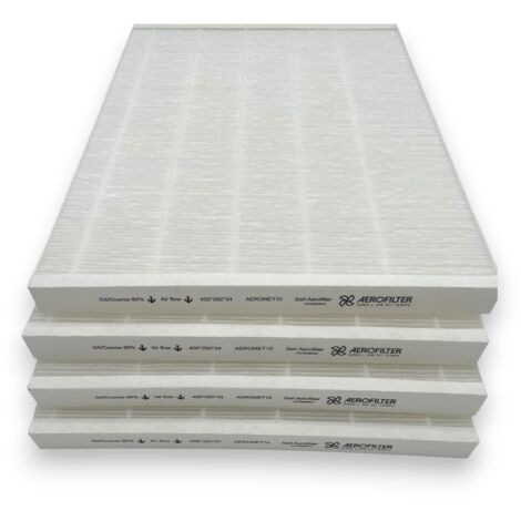 Aerofilter - Lot 4 Filtres G4 405x292x24mm - Compatible Chauffe-Eau Thermodynamique ALDES T.Flow Hygro+ Nano - Double Flux (1/5)