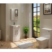 VeeBath Cosmo Bathroom Vanity Gloss White Cabinet Basin Furniture Unit - 600mm