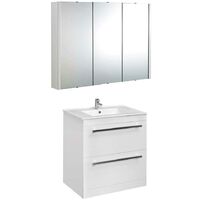 VeeBath Sphinx 800mm Floor Standing Vanity Unit & Mirror Cabinet Bathroom Set