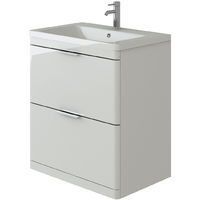 VeeBath Maye 750mm White Gloss Waterproof Floor Vanity Unit & Base Toilet Set