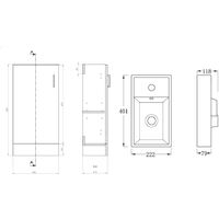 VeeBath Sheen 400mm White Cloakroom Vanity Unit, Toilet & Spotlight Mirror Set