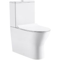 VeeBath Linx 750mm White Gloss Floor Vanity Basin Cabinet & Milan Toilet Set