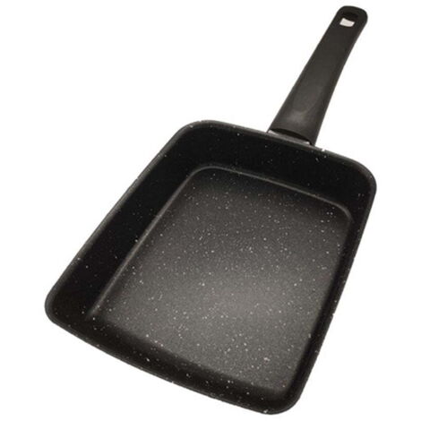 Schwarze rechteckige Bratpfanne mit Antihaftgriff – EINNENFFER – Ideal für Omeletts und Einzelportionen, leicht zu reinigen und langlebig (1/5)