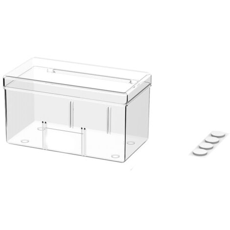 Kleine, transparente, tragbare Medikamentenaufbewahrungsbox mit herausnehmbaren Trennwänden und Griff, ideal für Zuhause und auf Reisen. (1/5)