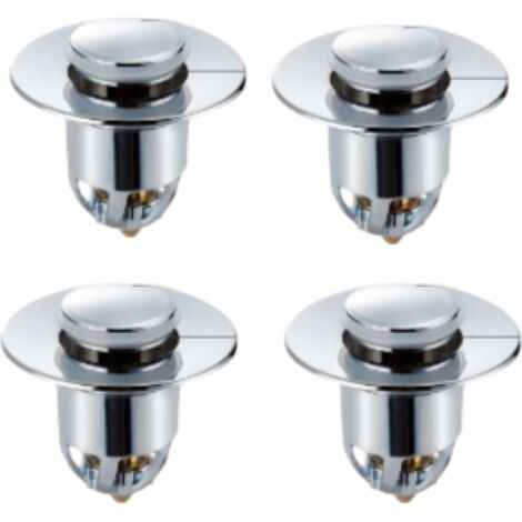 Set mit 4 Edelstahl-Spülbeckenablaufsieben mit Federmechanismus, Druckverschluss, 1,3"-1,57" (1/5)