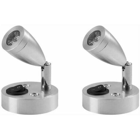 12-V-LED-Leseleuchte, 2er-Pack, für Wohnwagen und Wohnmobile. 3-W-LED-Leseleuchte mit Schalter, automatische Innenbeleuchtung für Wohnmobile und Campervans.