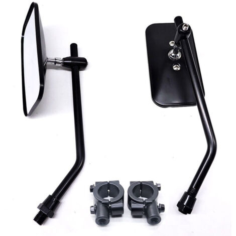 Weitwinkel-Klarsicht-Seitenspiegel-Set für Motorräder, kompatibel mit Stoßdämpfern mit einem Innendurchmesser von 38 mm (schwarz) (1/5)