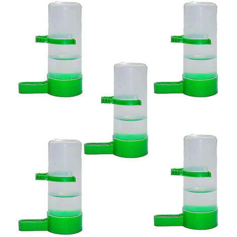 Käfig-Wasserspender, Set mit 5 automatischen, schwerkraftbetriebenen 60-ml-Trinkgefäßen, sauber und einfach zu bedienen, für Papageien, Wellensittiche, Nymphensittiche und andere Heimvögel. (1/5)