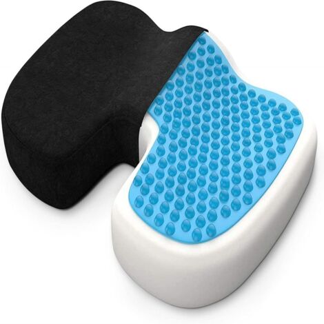 Steißbeinkissen mit atmungsaktivem Gel zur Narbenprävention, ergonomisches orthopädisches Sitzkissen aus Memory-Schaum zur Linderung von Rücken-, Hüft- und Steißbeinschmerzen, für Bürostuhl und Auto (1/5)
