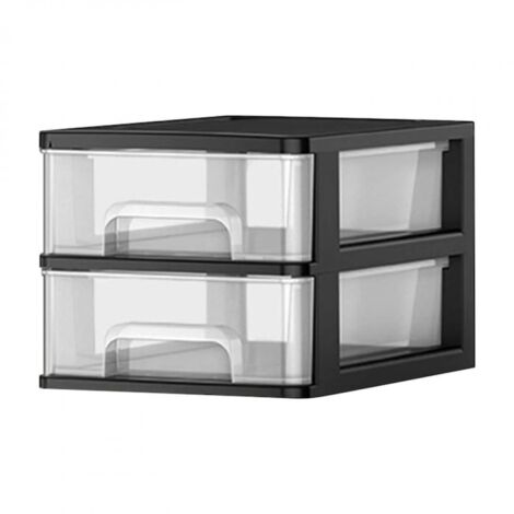 Transparenter Schreibtisch-Organizer mit stapelbaren Schubladen - EINNENFFER - Praktische Aufbewahrung für Bürobedarf, ideal für kleine Räume (1/5)