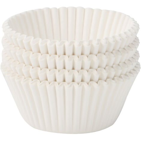 100 lebensmittelechte Cupcake-Förmchen aus Pergamentpapier, Standardgröße (weiß) (1/5)
