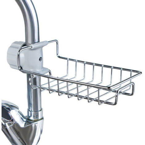 Hängende Abtropfschale für Wasserhahn, übersichtliche Aufbewahrung, durchbrochenes Design, aus atmungsaktivem Edelstahl, einlagig, für Küchenspülen. (1/5)