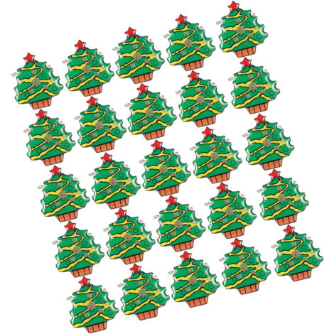 Set mit 25 LED-Leuchtpins/Ansteckern mit Weihnachtsmotiven, DIY-Partydekorationen für Weihnachtsbäume (1/5)