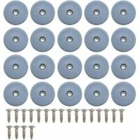 SL.GT Runde Teflon-Möbelgleiter, inklusive Schrauben, 20 Stück, Teflongleiter für Möbel, Nagelgleiter für Stühle, Teflongleiter, 22 mm