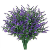 künstliche Blumensträuße, künstliche Gartenpflanzen, UV-beständige künstliche Lavendelblüten, Kunststoffdekorationen für drinnen und draußen (lila)