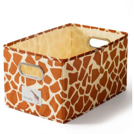 Faltbare Aufbewahrungsbox aus Baumwoll-Leinen-Gewebe mit Griffen, Beschriftungsfenster und waschbarer Tasche für Büro, Kleiderschrank oder Regal.