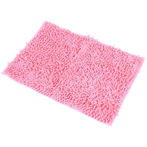 Weiche und saugfähige Mikrofaser-Bade-/Duschmatte, langflorig, mit rutschfester Unterseite, rosa (1/5)