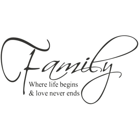 Wandaufkleber „Neue Familie“ mit Spruch, abnehmbar und zum Selbstgestalten, stilvolle Heimdekoration (1/5)