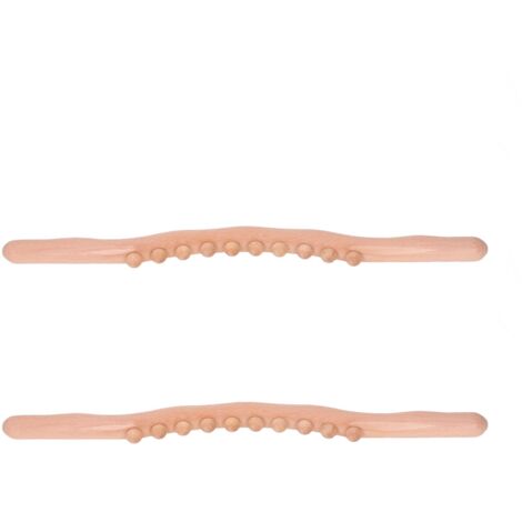 Set aus 2 Gua Sha Massagestäben aus Holz mit 10 Druckpunkten zur Körperformung und Massage verschiedener Körperpartien. (1/5)