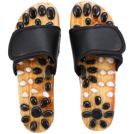 Fußmassage-Slipper für Reflexzonenmassage, Naturheilkunde und Akupunktur (Schwarz, Größe 39) (1/5)