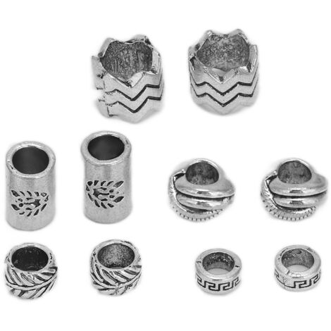 10 Wikinger-Bartperlen, Vintage-Haarschmuck für Dreadlocks, röhrenförmiger Anhänger (1/5)