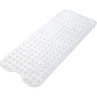 Rutschfeste Badematte, schimmelresistent, extra lang, antibakteriell, BPA-frei, phthalatfrei und latexfrei, maschinenwaschbar, für Kinder geeignet, 39 x 16 Zoll, transparent.
