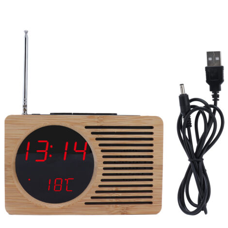 5V LED-Uhr, rot, multifunktional, FM-Radio, elektronischer Wecker für Zuhause, Studentenwohnheim, Büro (1/5)