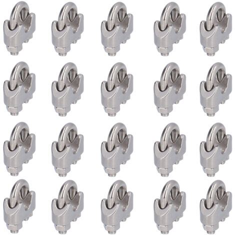 20 Edelstahl-Kabelklemmen für Rigging - JINFGERNE - Korrosionsbeständig, ideal für Geländersysteme und Banner (1/5)