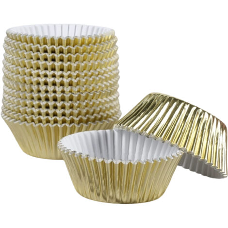 Cupcake-Backförmchen, 200 Stück, Standardgröße, Aluminium-Cupcake-Förmchen, Metall-Muffinformen (1/5)