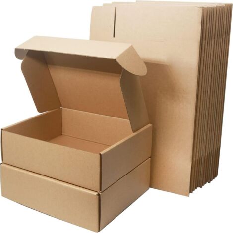 JINFGERNE 15 Stück Wellpapp-Versandkartons, kleine Paketkartons 250x200x70mm, Verpackungskartons für Geschäft, Versand, Lagerung oder Geschenke- (1/5)