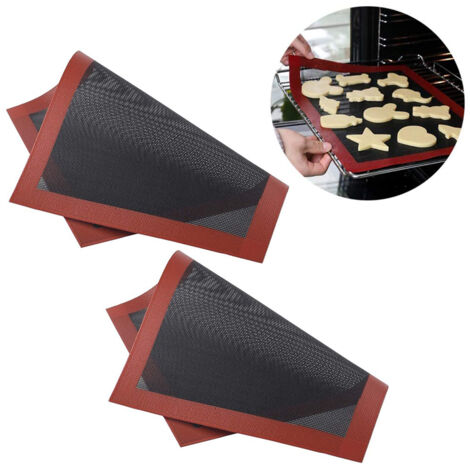 Set mit 2 antihaftbeschichteten Backmatten aus Fiberglas, Ofenmatten, Kuchenmatten, Silikon-Backunterlagen, Backutensilien (1/5)