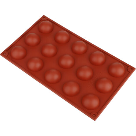 Silikonform mit 15 Mulden in Halbkreisform – Mini-Rundkuppelform, Mini-Kuchenform in Bombenform zur Tortendekoration (1/5)