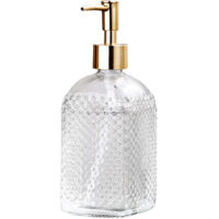 400 ml quadratische Klarglasflasche für Handdesinfektionsmittel, leere Duschgel- oder Lotionflasche, mit Quetschverschluss, geeignet für Küche und Badezimmer.