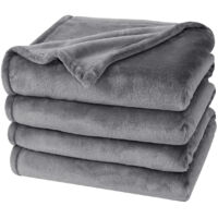 Graue Fleecedecke fürs Sofa – Leichte, flauschige und weiche Decke/Überwurf fürs Sofa, 152 x 203 cm