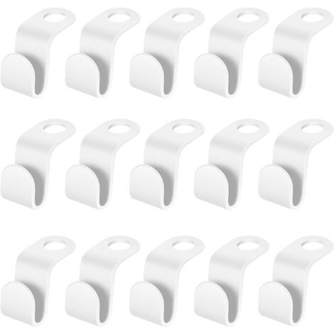 50 Stück Kleiderbügel Platzsparend, Kleiderbügel Haken Platzsparende Kleiderbügel Verbindungshaken Mehrfach Kleiderbügel aus Kunststoff für Kleiderschrank Organizer (Weiß) (1/5)