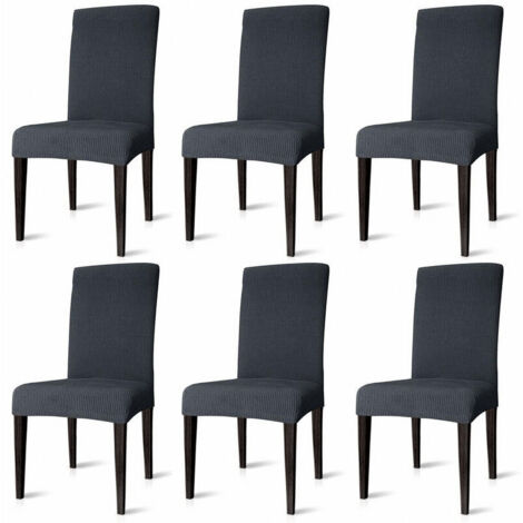 6er/Set Stuhlhussen Stretch Universal Esszimmerstühle Elastischer Stuhlbezug. Stuhlhussen Abnehmbarer Moderne Beschützer Schutzhülle für Husse Bankett Party Hotel.Grau (1/5)