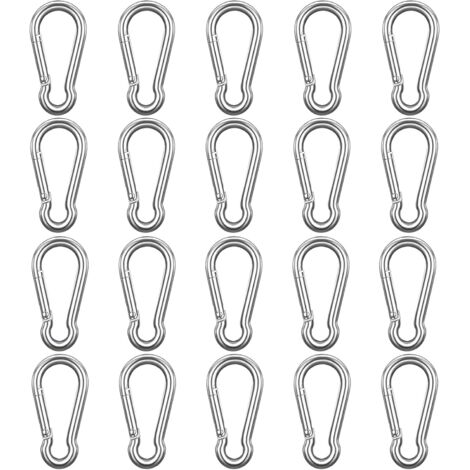 20 Stück&50 Stück Karabiner, 40x4 mm Karabinerhaken Klein Aluminiumkarabiner Schlüsselanhänger Karabiner Carabiner Anschluss für Rucksack Gürtel Zelt Camping Reisen (1/5)