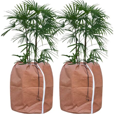 Thermo Topfschutz, Topfpflanzen Schutzbeutel für Pflanzen, Winter Topfschutz mit Zugband 2 Stück - 70 x 65 cm (1/5)