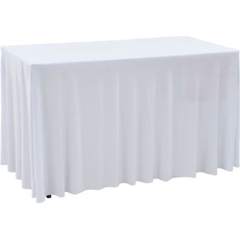 2 Stück Stretch-Tischdecken mit Rand Weiß 120 x 60,5 x 74 cm vidaXL (1/5)