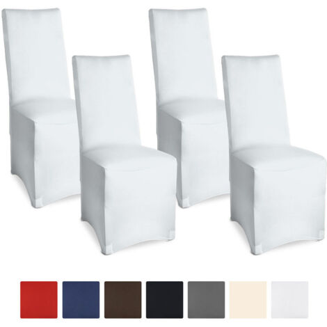4er Set Bankett Stuhlhusse Leona Stretch Weiß (1/5)