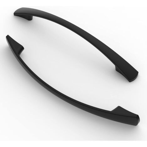 Pack of 10 Handles, 128 mm Hole Spacing, Furniture Handles, Cabinet Handles, Kitchen Handles, Furniture Drawer Handles, Furniture Handles, Drawer Handles, Matt Black (1/5)